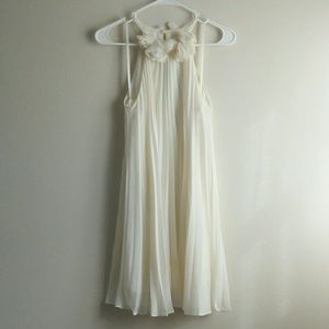 Pearl by Marchesa Halter Mini Dress w/Flowers